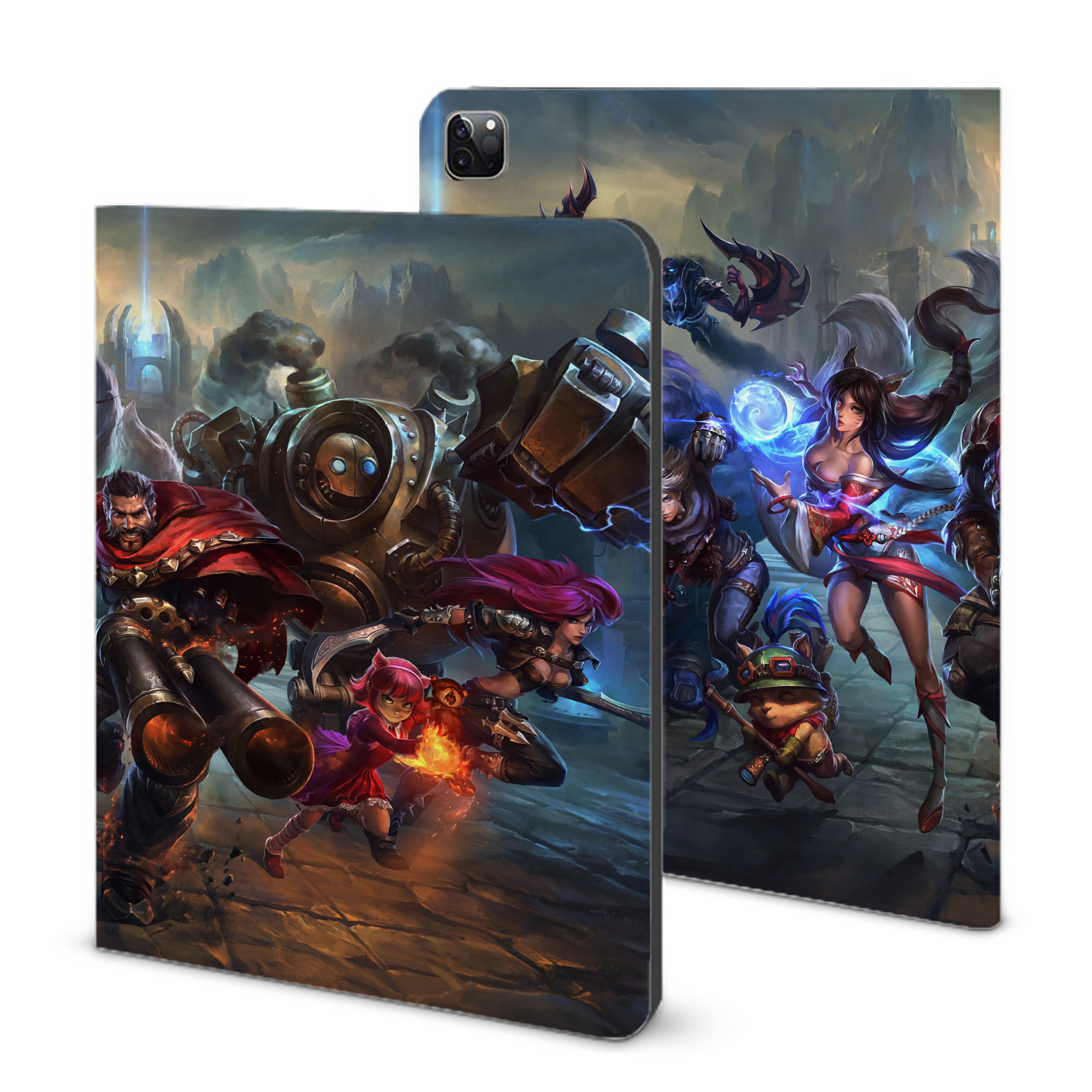 （画像用） リーグ・オブ・レジェンド League of Legends LOL IPad ケース ブック型 PUレザー TPU 耐衝撃 軽量 薄型 ペン収納なし 全面保護 IPad 各モデル対応